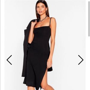 Nasty Gal Square Neck Spaghetti Strap Midi Dress